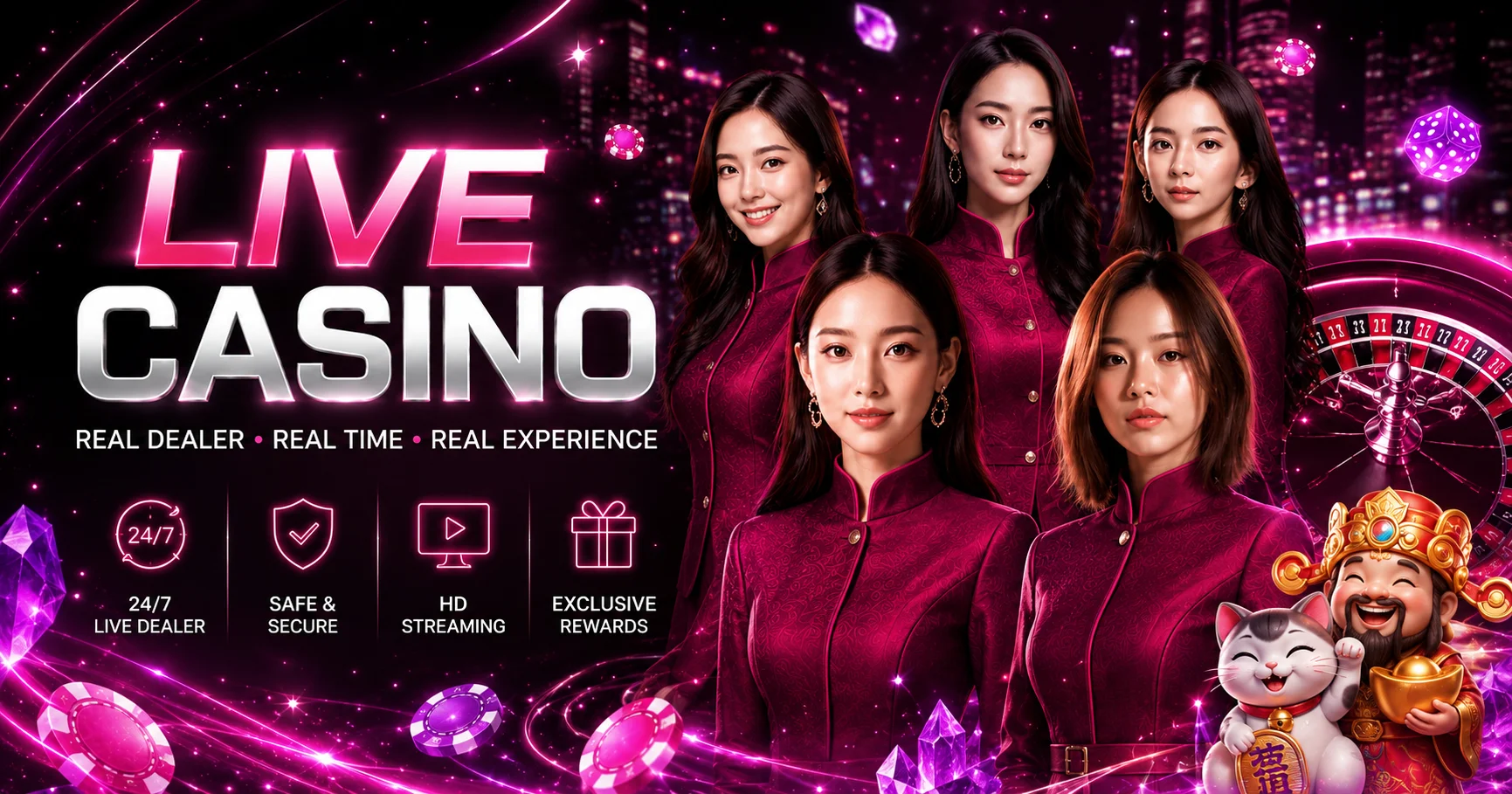 คาสิโนสด playpgto พร้อมดีลเลอร์และเกมโต๊ะ